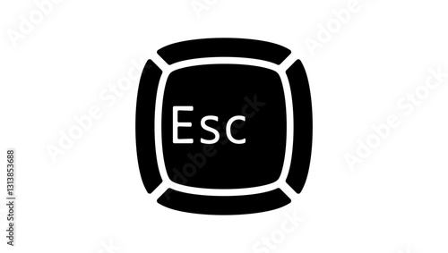 Quadro su tela ESC Computer Key, black isolated silhouette