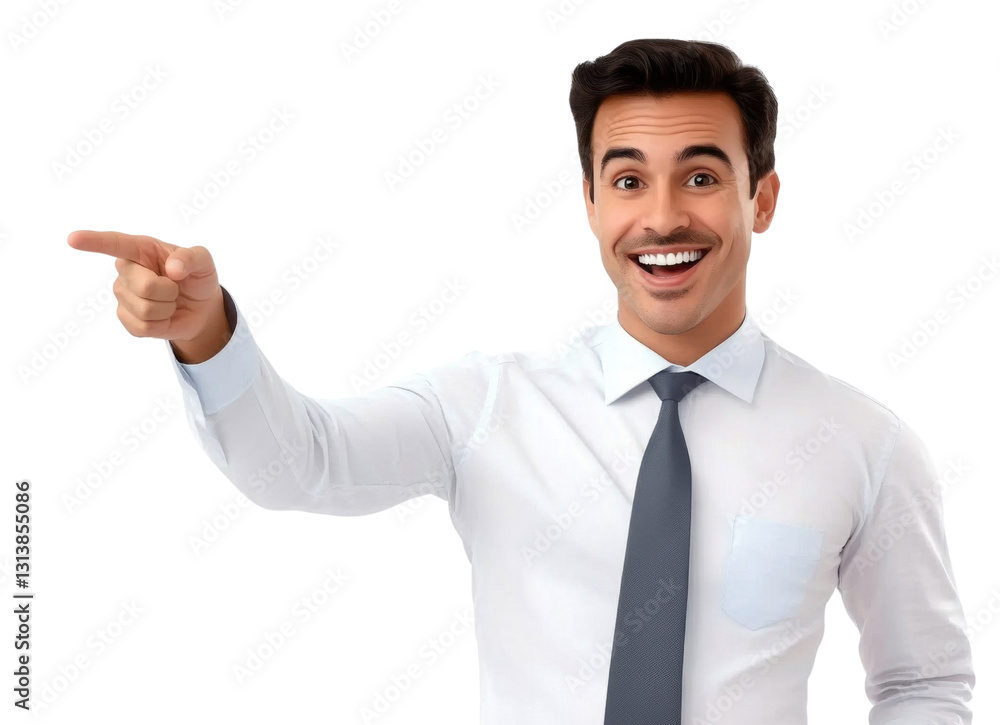 excited businessman pointing on transparent background excited businessman pointing on transparent background