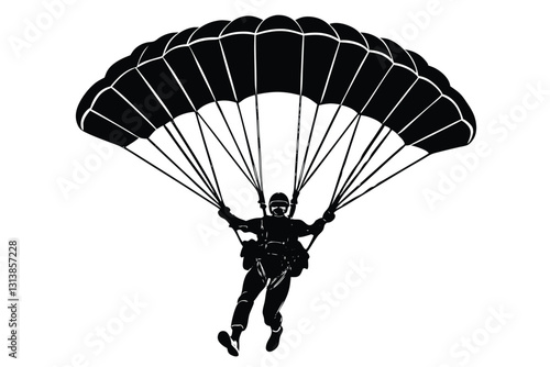 Parachute Skydiving Vector Silhouette