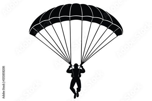 Parachute Skydiving Vector Silhouette