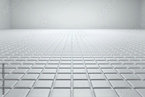 A 3D grid model for interior design in a perspective view background as a black and white digital illustration