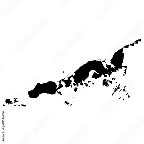 Foto Aleutians East Borough silhouette map in black color