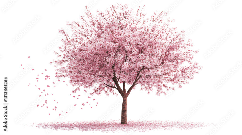 Obraz premium cherry blossom tree isolated on white background