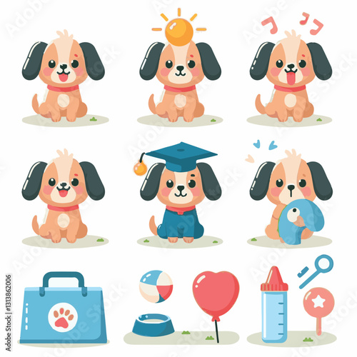 pet, happy, animal, dog, cute, puppy, domestic, adorable, portrait, canine, isolated, breed, looking, purebred, white, sitting, background, doggy, friendly, young, friendship, playful, mammal, pedigre