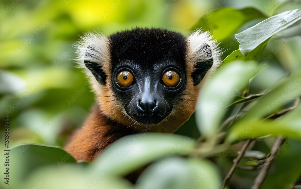 Obraz premium 78. A curious lemur exploring the tropical forests of Madagascar