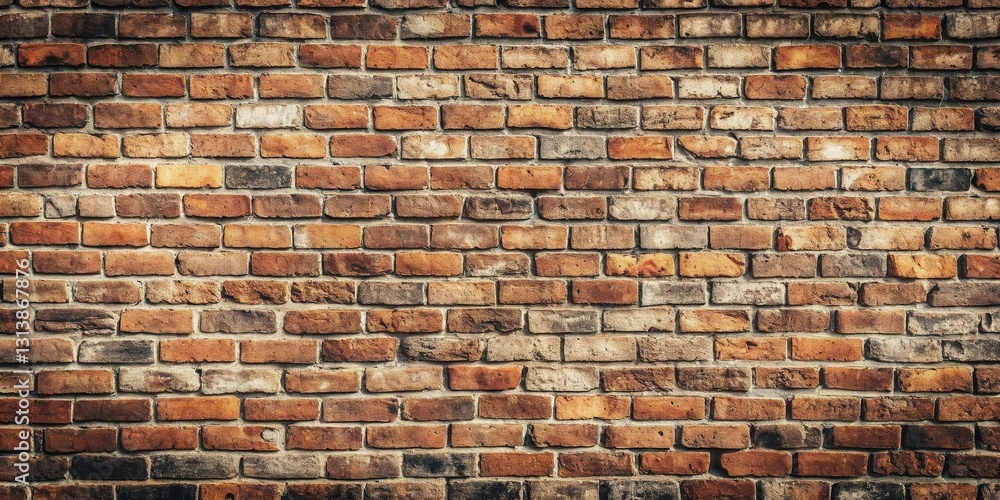 Fotografie A Rustic Brick Wall Texture A Seamless Pattern of Aged Bricks in Warm Tones