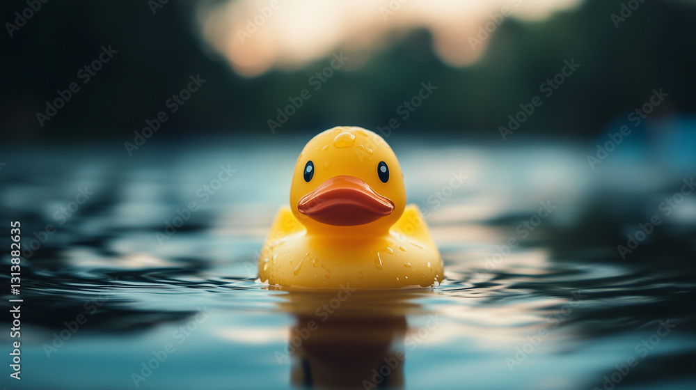 A classic rubber duck sits, ready for bath-time fun with its iconic design.
A classic rubber duck sits, ready for bath-time fun with its iconic design.