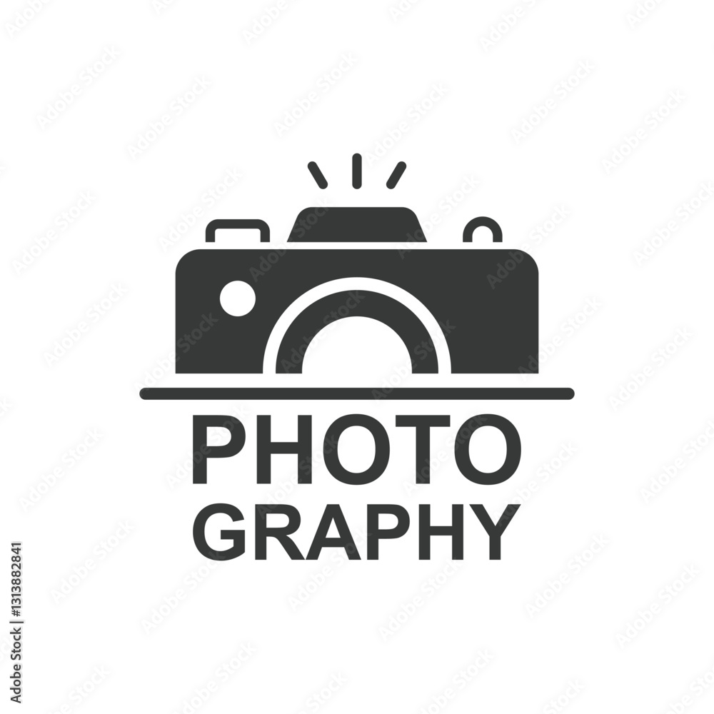 Camera icon in flat style. Photography text vector illustration on isolated background. Photo sign business concept. Camera icon in flat style. Photography text vector illustration on isolated background. Photo sign business concept.