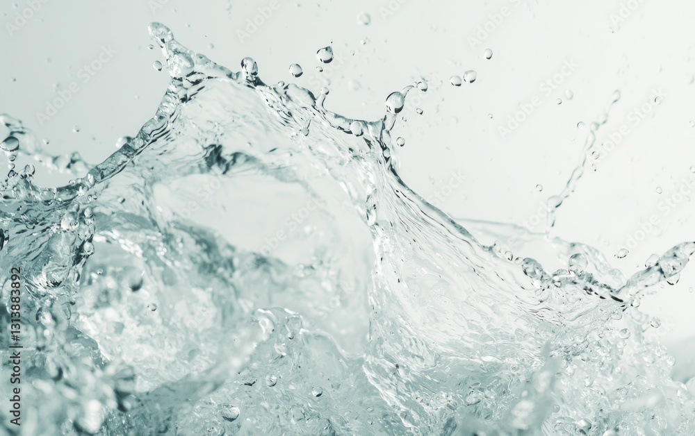 Dynamic Teal Water Splash Against Bright Background Dynamic Teal Water Splash Against Bright Background
