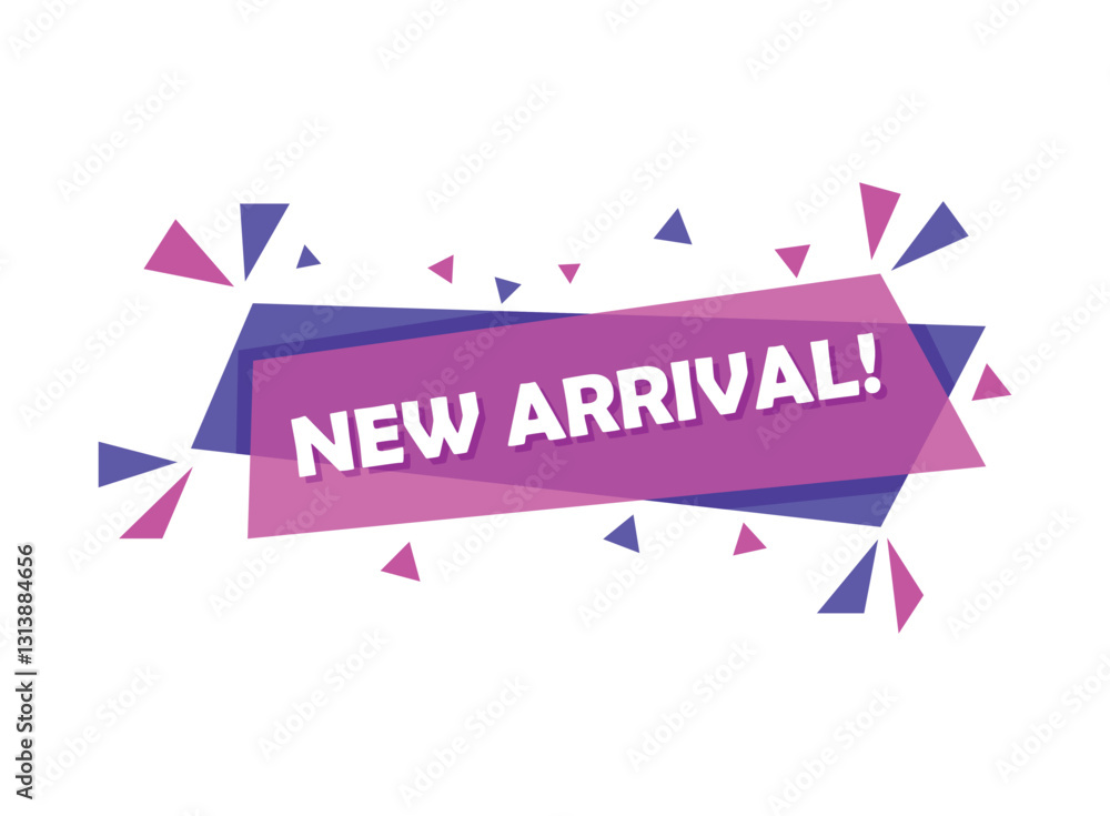 Fotografie New arrival banner icon in flat style
