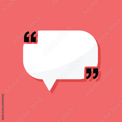 Quote frame icon in flat style. Speech bubble vector illustration on isolated background. Comment sign business concept.