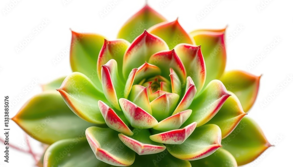 A vibrant green succulent, isolated on pure white, isolated, vertical A vibrant green succulent, isolated on pure white, isolated, vertical
