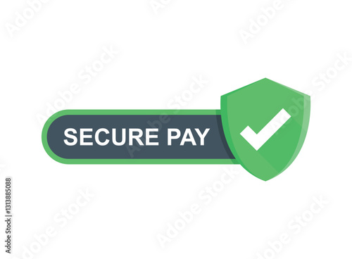 100% secure pay icon in flat style. Privacy guarantee vector illustration on isolated background. Safety risk sign business concept.