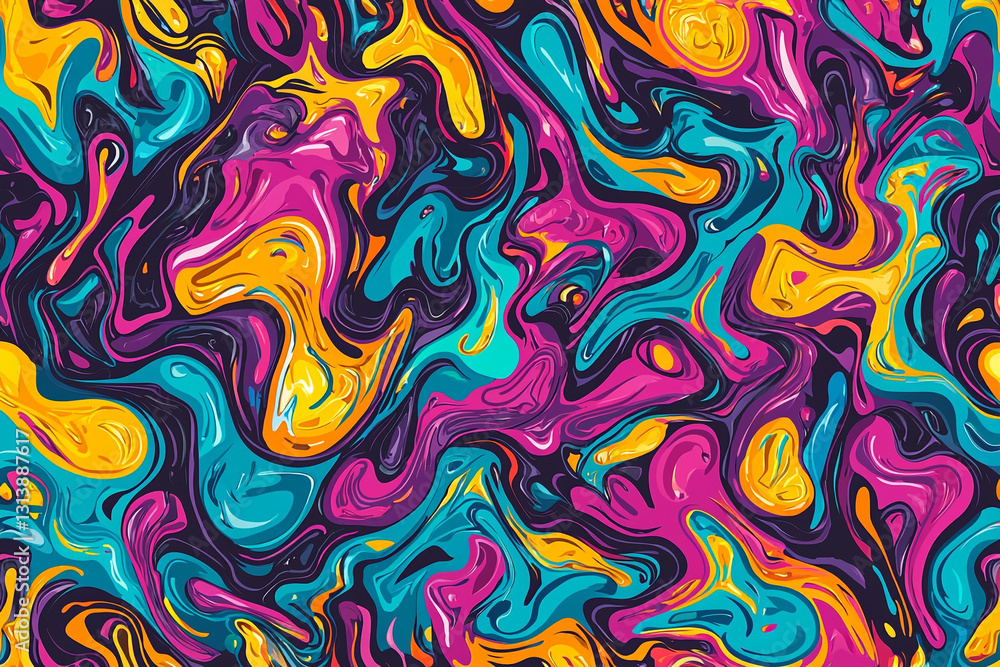 Obraz premium Abstract colorful swirling liquid paint texture background design art bold style fluid image colors