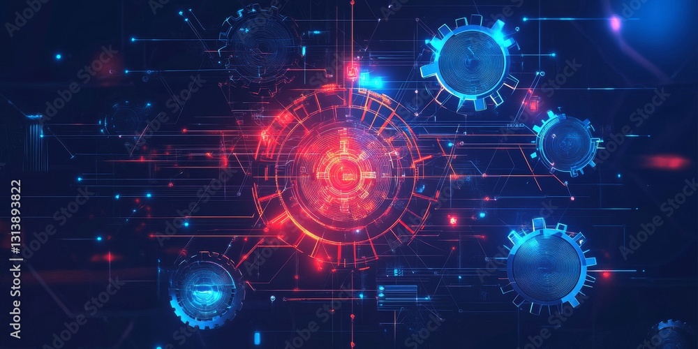 A computer generated image of a red and blue circle with a blue and red square in the middle A computer generated image of a red and blue circle with a blue and red square in the middle