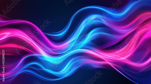 Abstract background with flowing waves of vibrant colors is visualized