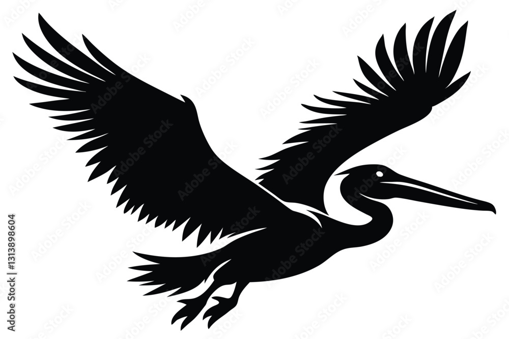 Fototapeta premium Pelican silhouette Vector illustration