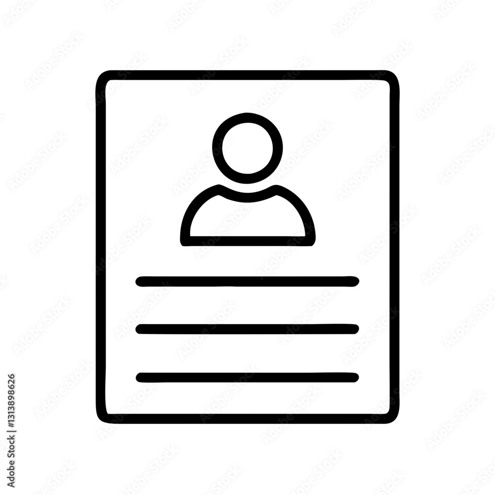 Simple user profile card with minimal outline design Simple user profile card with minimal outline design