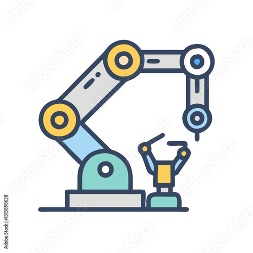 Industrial robotic arm working on automated production