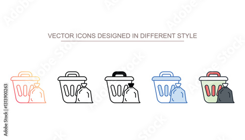 Garbage icon design with white background stock illustration