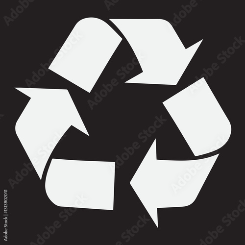 recycle symbol on a black background