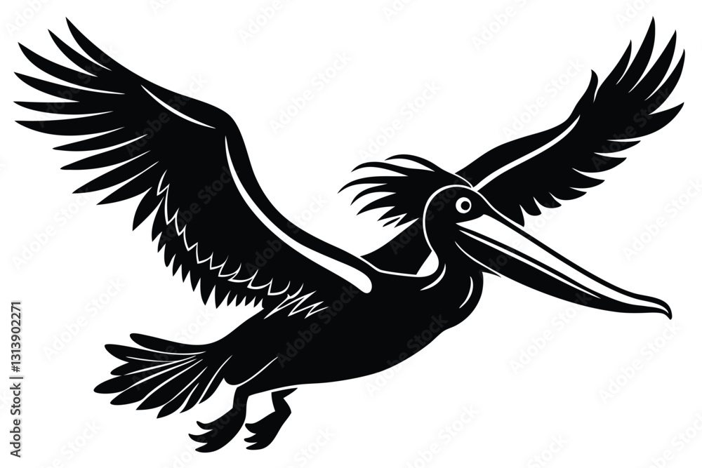 Fototapeta premium silhouette of pelican