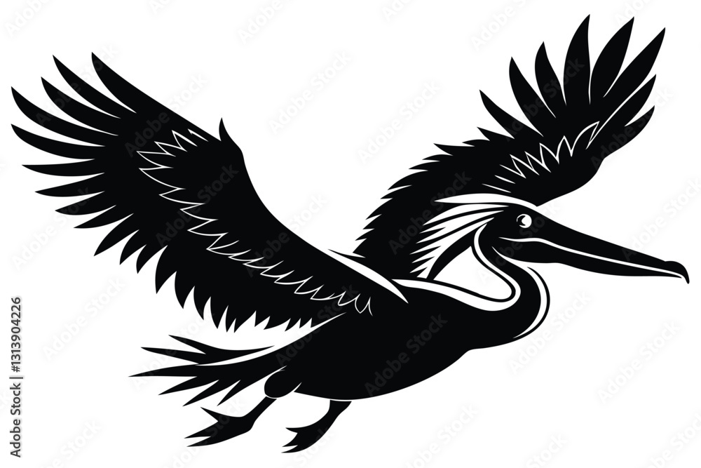 Fototapeta premium silhouette of pelican