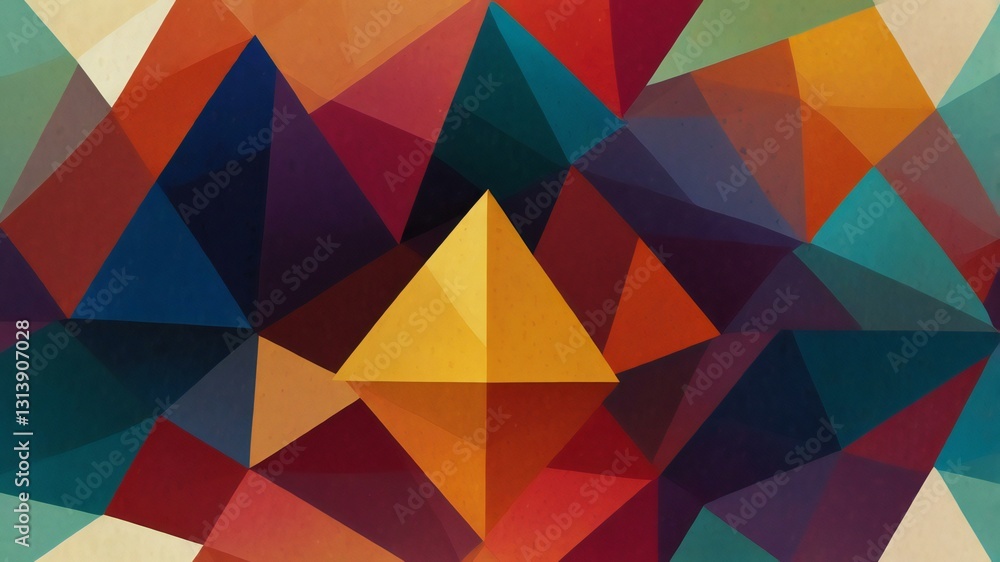 An eyecatching and colorful abstract geometric design that showcases dynamic triangular shapes and vibrant gradients An eyecatching and colorful abstract geometric design that showcases dynamic triangular shapes and vibrant gradients