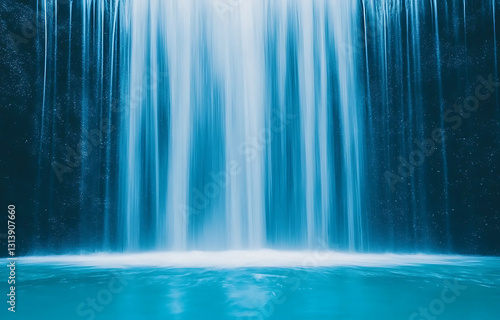 Cascading waterfall serenity nature reserve photography tranquil environment close-up view natural beauty