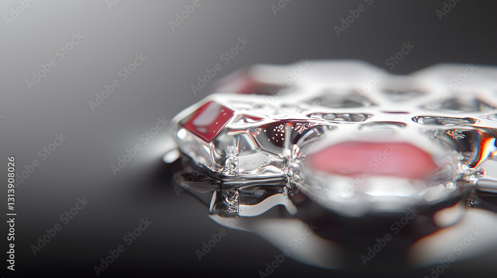 Close up of a glossy reflective crystalline like structure Close up of a glossy reflective crystalline like structure