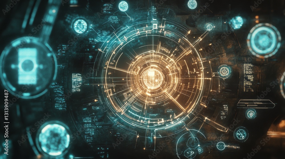 A computer screen with a large circle in the middle A computer screen with a large circle in the middle