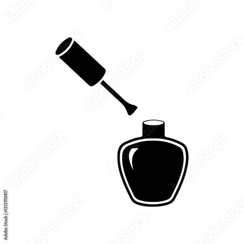 Open nail polish icon silhouette vector illustration on white background