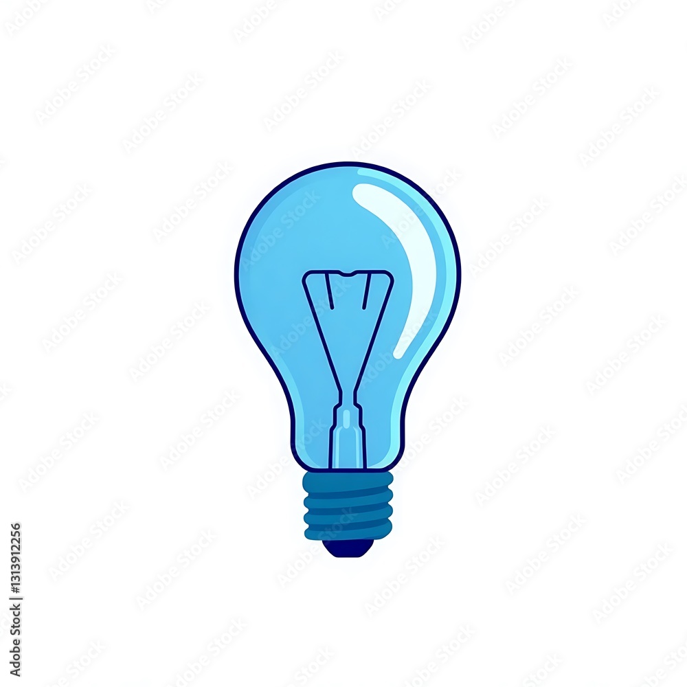 Innovation Illuminated: A minimalist illustration of a glowing light bulb shines with a vibrant blue hue, symbolizing a breakthrough idea Innovation Illuminated: A minimalist illustration of a glowing light bulb shines with a vibrant blue hue, symbolizing a breakthrough idea
