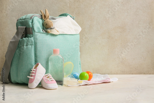 Baby bag with rattle on tab...