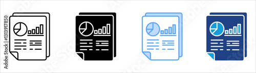 Report Icon Set Multiple Style Collection