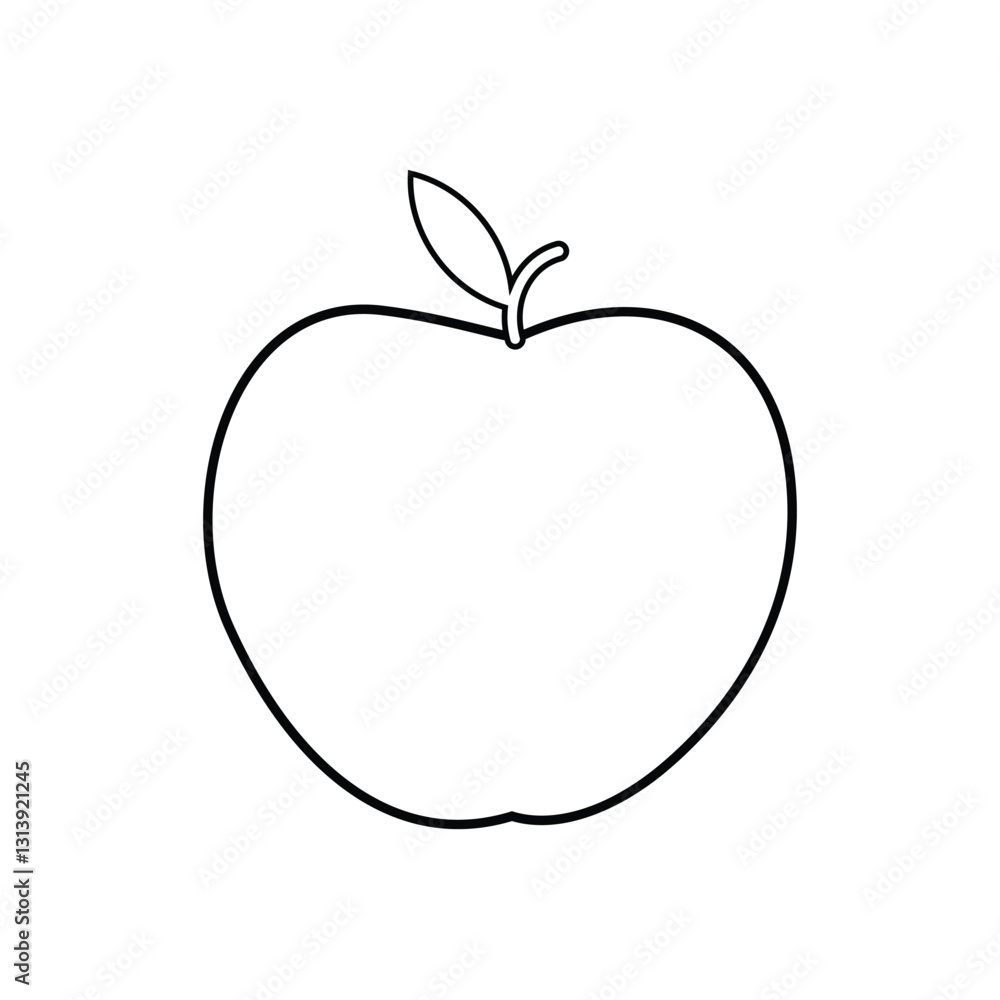 Black and white Apple line art illustrations. Black and white Apple line art illustrations.