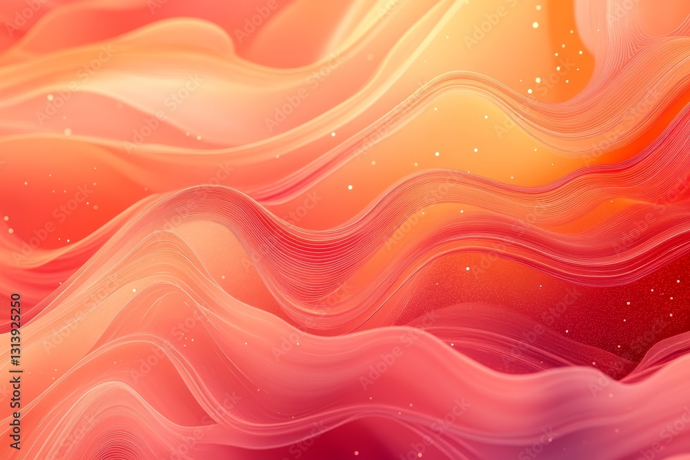 Obraz premium A red and orange wave with a lot of sparkles. The wave is very long and has a lot of detail