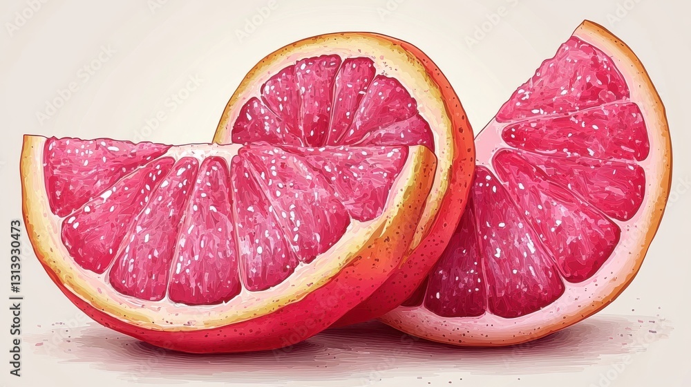 fresh pomelo slice isolated,cartoon illustration style fresh pomelo slice isolated,cartoon illustration style
