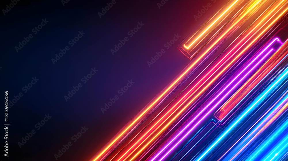 Vivid Diagonal Streaks Of Neon Light On A Dark Background With A Spectrum Of Bright Colors Abstract Modern Digital Art Vivid Diagonal Streaks Of Neon Light On A Dark Background With A Spectrum Of Bright Colors Abstract Modern Digital Art