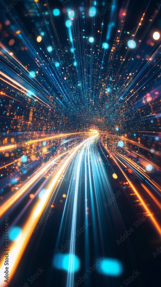 Dynamic Motion of Colorful Light Trails Creating Abstract Visual Patterns in Digital Space Dynamic Motion of Colorful Light Trails Creating Abstract Visual Patterns in Digital Space