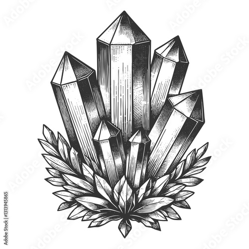 Crystal Cluster vector illustration