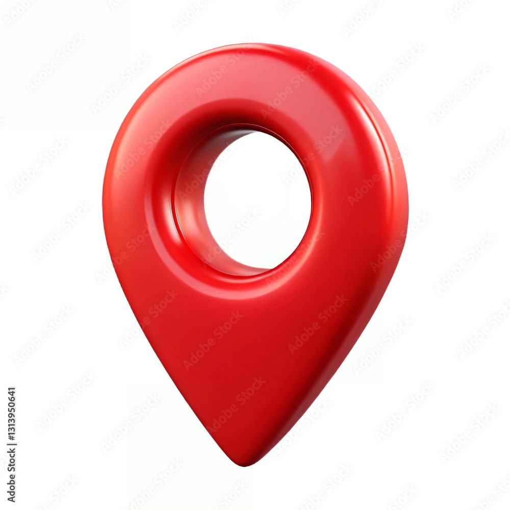 Red map pointer isolated on white background. 3d Red map pointer isolated on white background. 3d