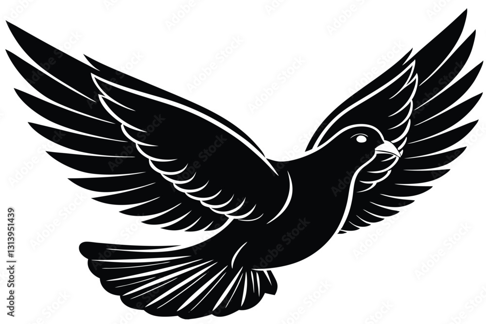 silhouette dove flying silhouette dove flying