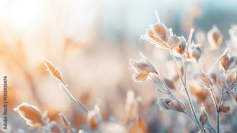 Frozen Delicate Grasses in a Serene Winter Landscape Frozen Delicate Grasses in a Serene Winter Landscape