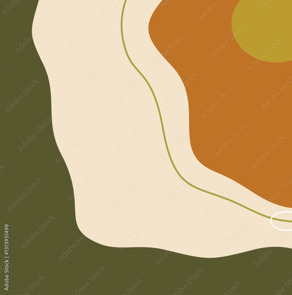 Fototapeta premium Vector set of minimal backgrounds with abstract organic shapes