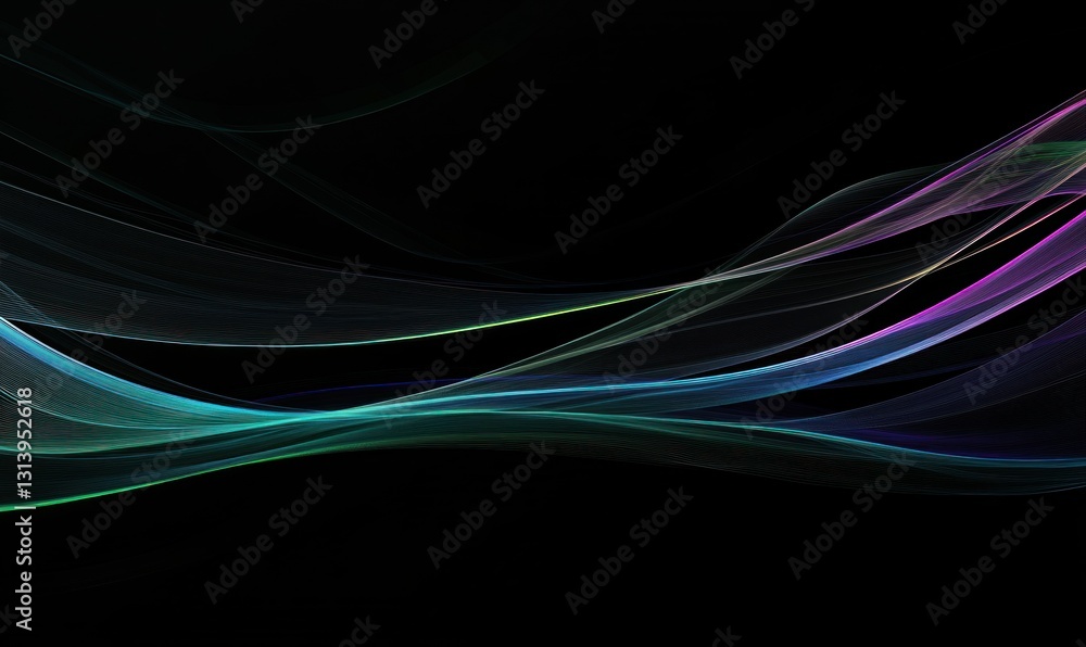 Abstract colorful waves on black background. Abstract colorful waves on black background.