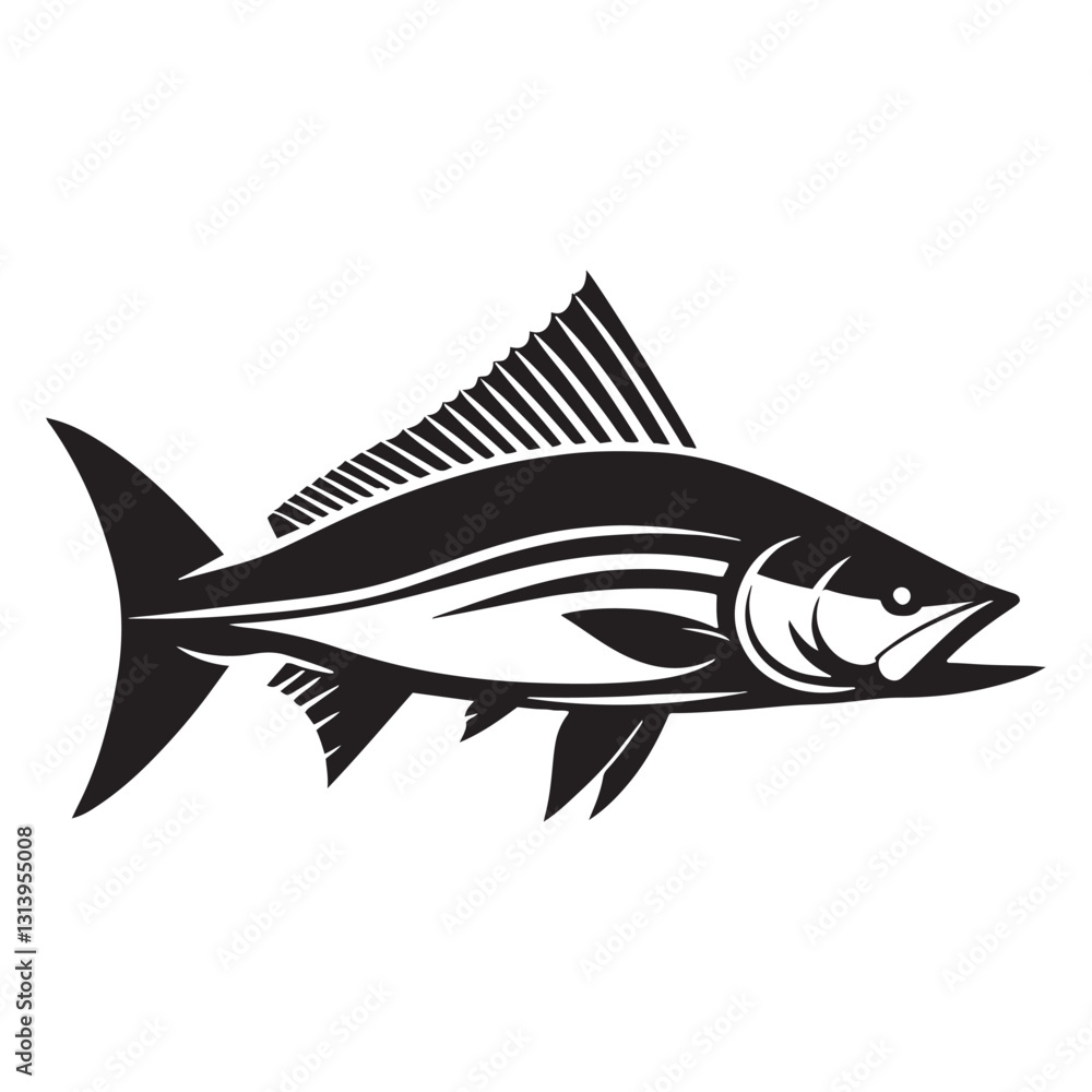 Ferocious Tarpon silhouette, a fearsome predator of the shallows - Tarpon illustration - Minimalist Tarpon vector - Fish silhouette
Ferocious Tarpon silhouette, a fearsome predator of the shallows - Tarpon illustration - Minimalist Tarpon vector - Fish silhouette