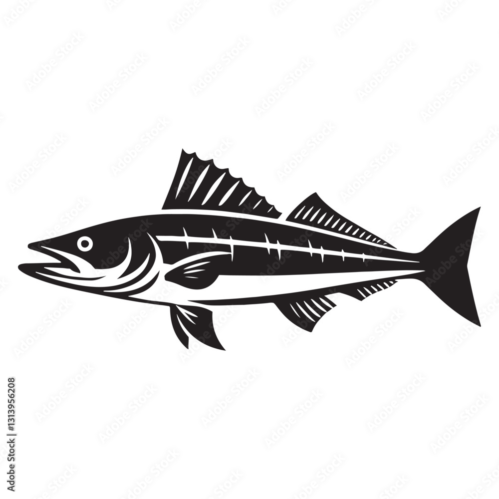 Predatory Tarpon silhouette, ruler of coastal waters - Tarpon illustration - Minimalist Tarpon vector - Fish silhouette
Predatory Tarpon silhouette, ruler of coastal waters - Tarpon illustration - Minimalist Tarpon vector - Fish silhouette