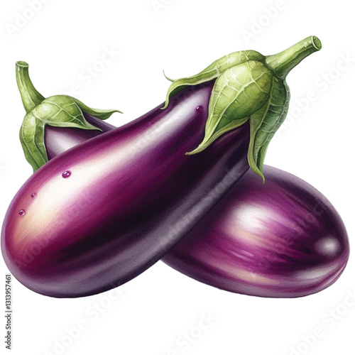 eggplants isolated on white