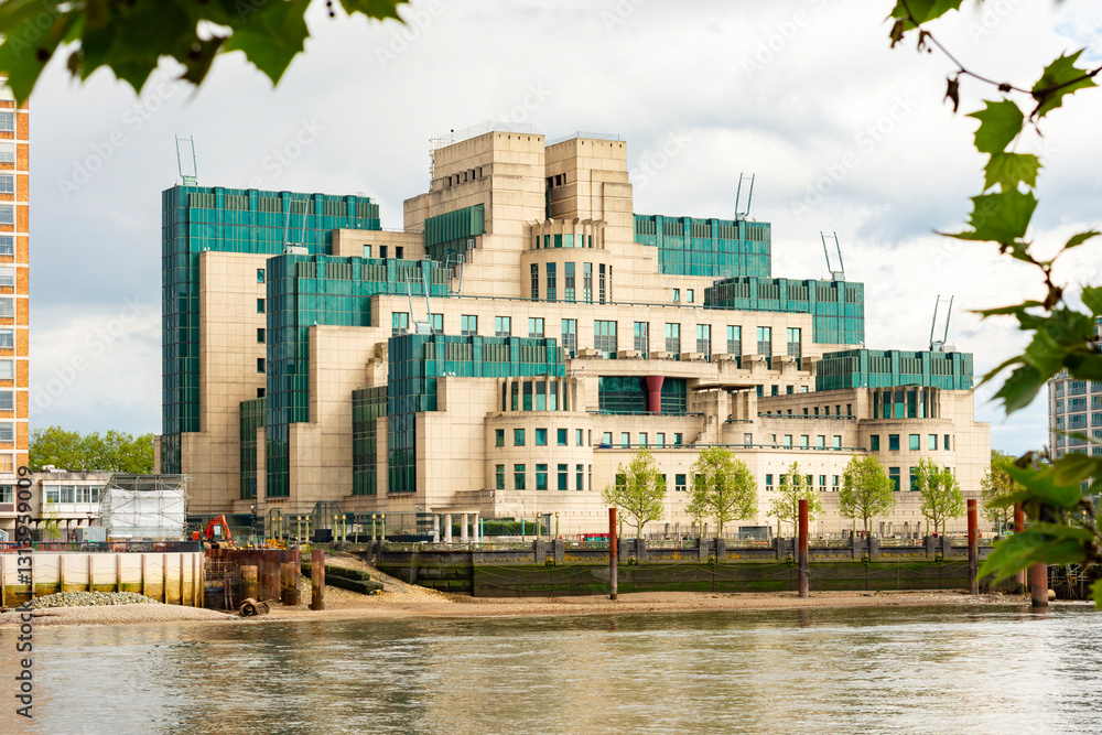SIS or MI6 building - headquarters of Secret Intelligence Service and Vauxhall architecture, London, UK
